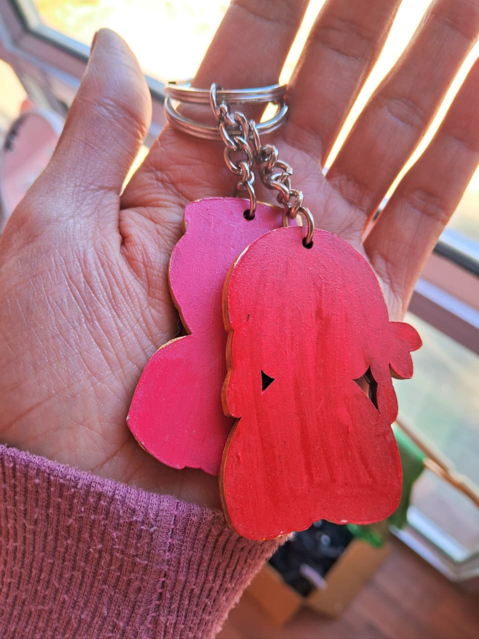 Lata Lati (pahadi pahadan)key chain pack of 2 Handpainted