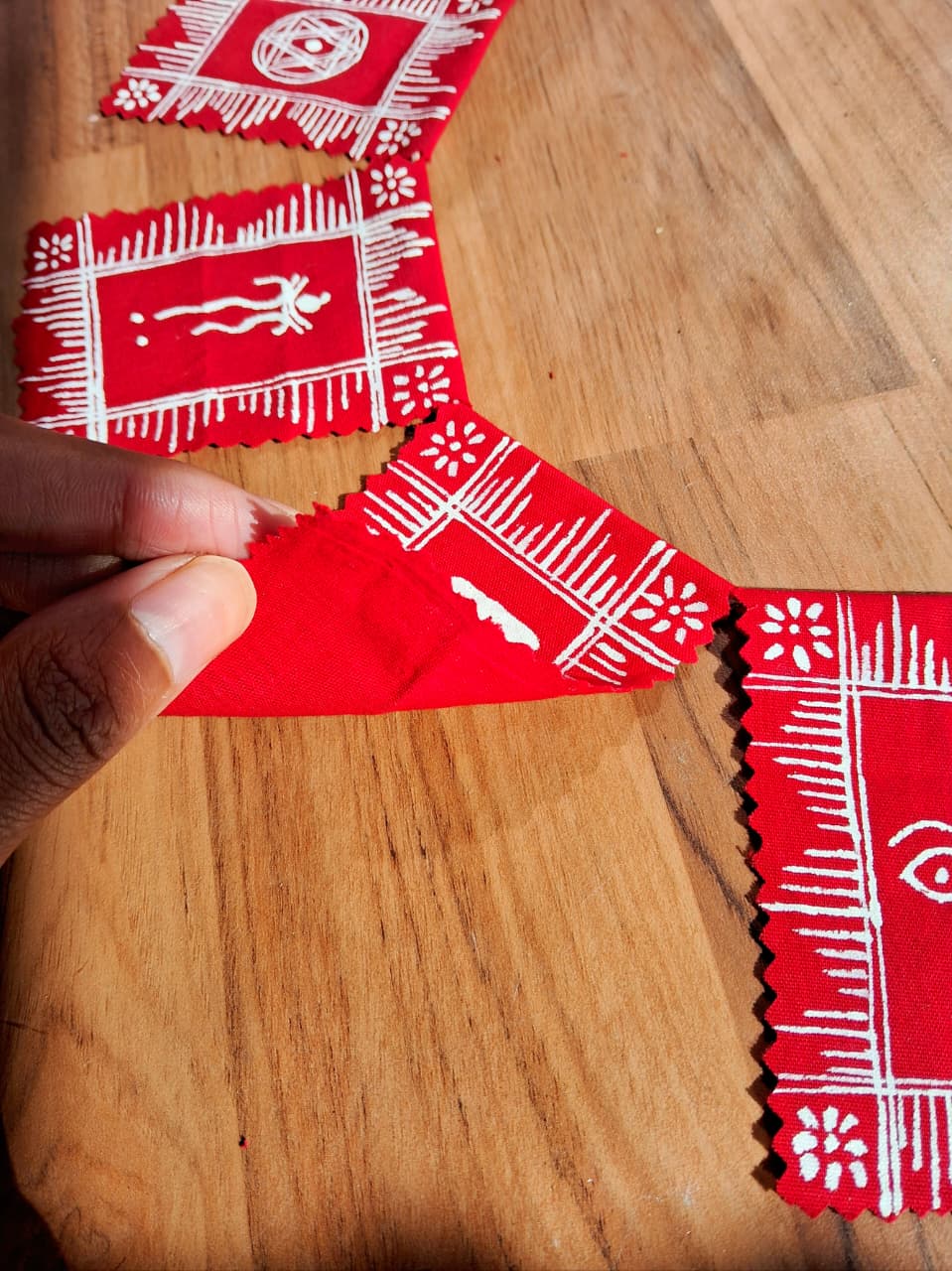 Premashiart aipan toran size L (105cm) handmade and handpainted , temple , wall decor