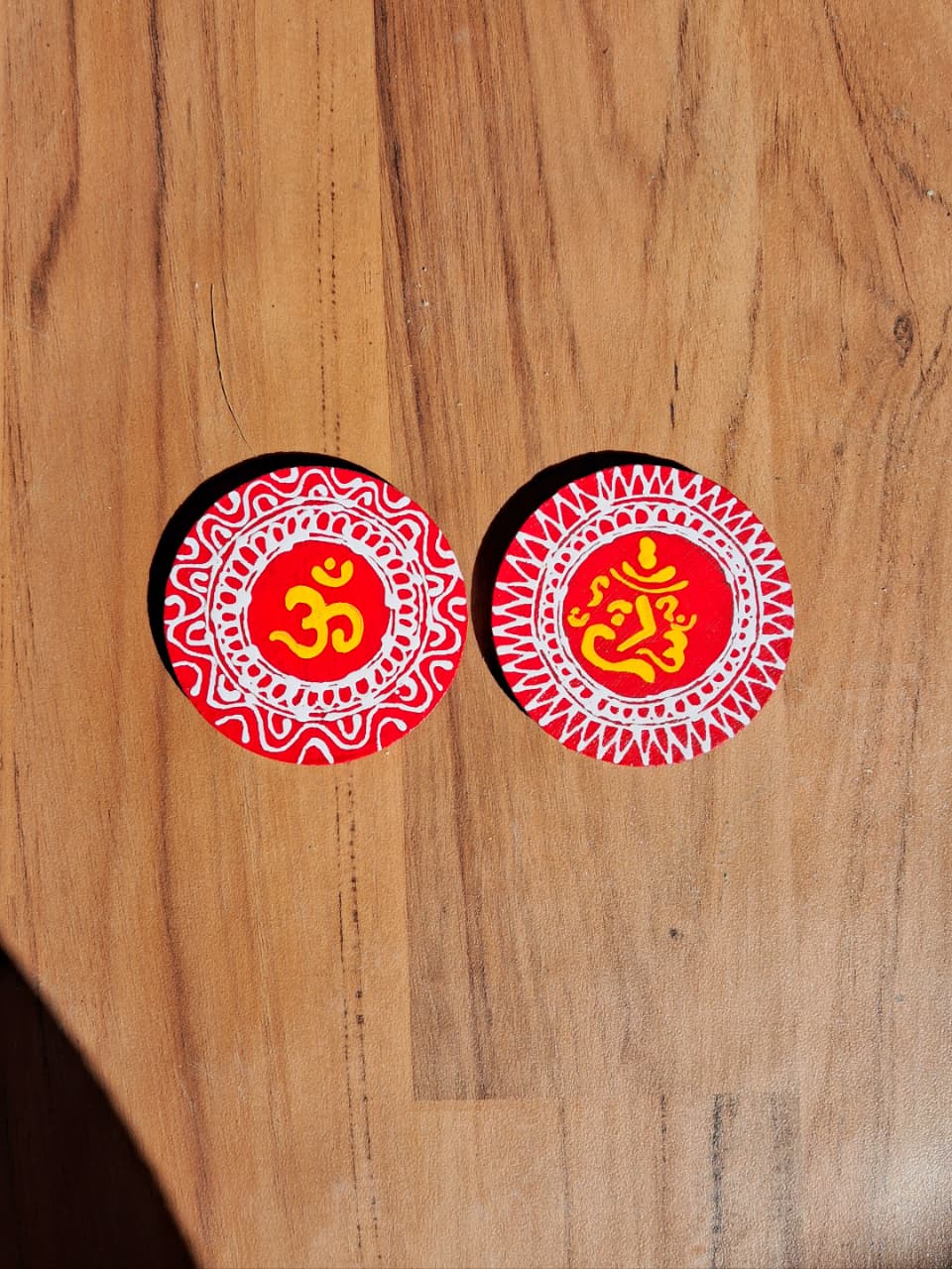 Premashiart handpainted aipan fridge magnet pack of (2) size 2inch