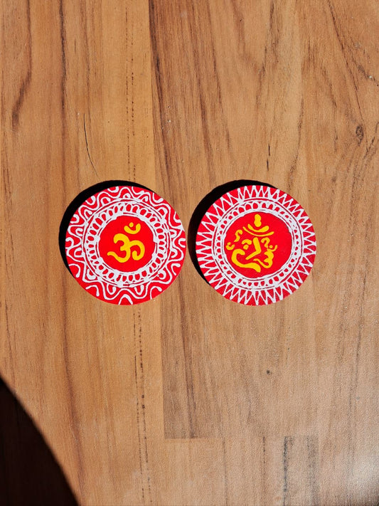 Premashiart handpainted aipan fridge magnet pack of (2) size 2inch