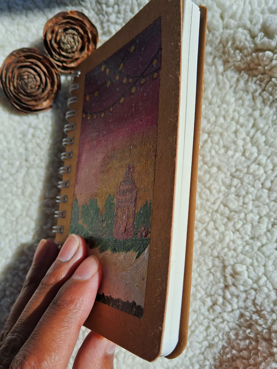 Premashiart Hand-Painted Winter Sunset Lantern Notebook – Limited Winter Edition