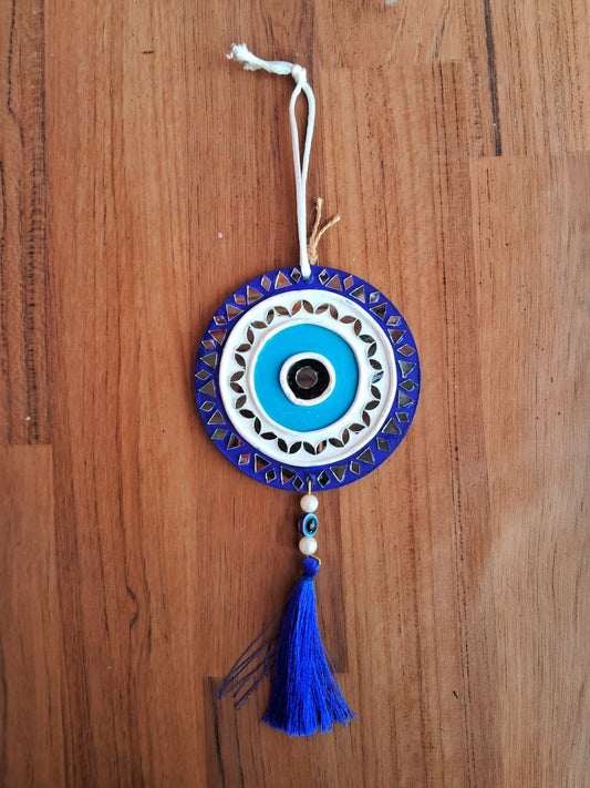 Premashiart evil eye hanging 4inch, handmade handpainted