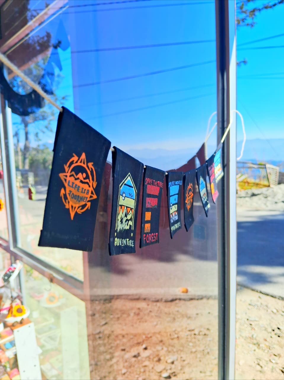 Premashiart himalyan bike flag toran size M (75cm) , handmade and handpainted in himalyas