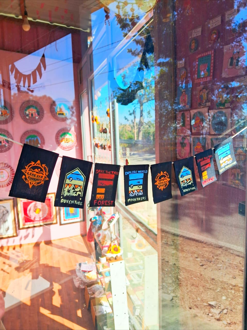 Premashiart himalyan bike flag toran size M (75cm) , handmade and handpainted in himalyas