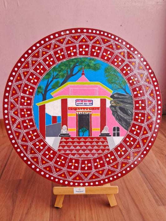 Kasardevi Aipan painting with easel stand