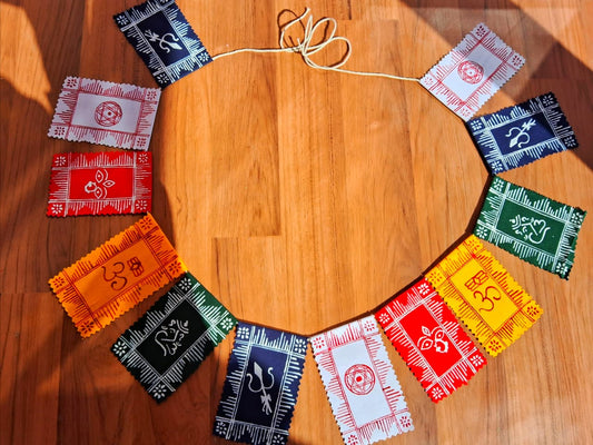 Premashiart multicolor aipan toran size L(105cm), wall decor car flag, handmade and handpainted