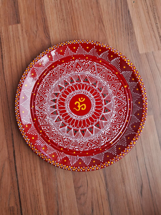 Premashiart handpainted aipan puja thali oam 12inch