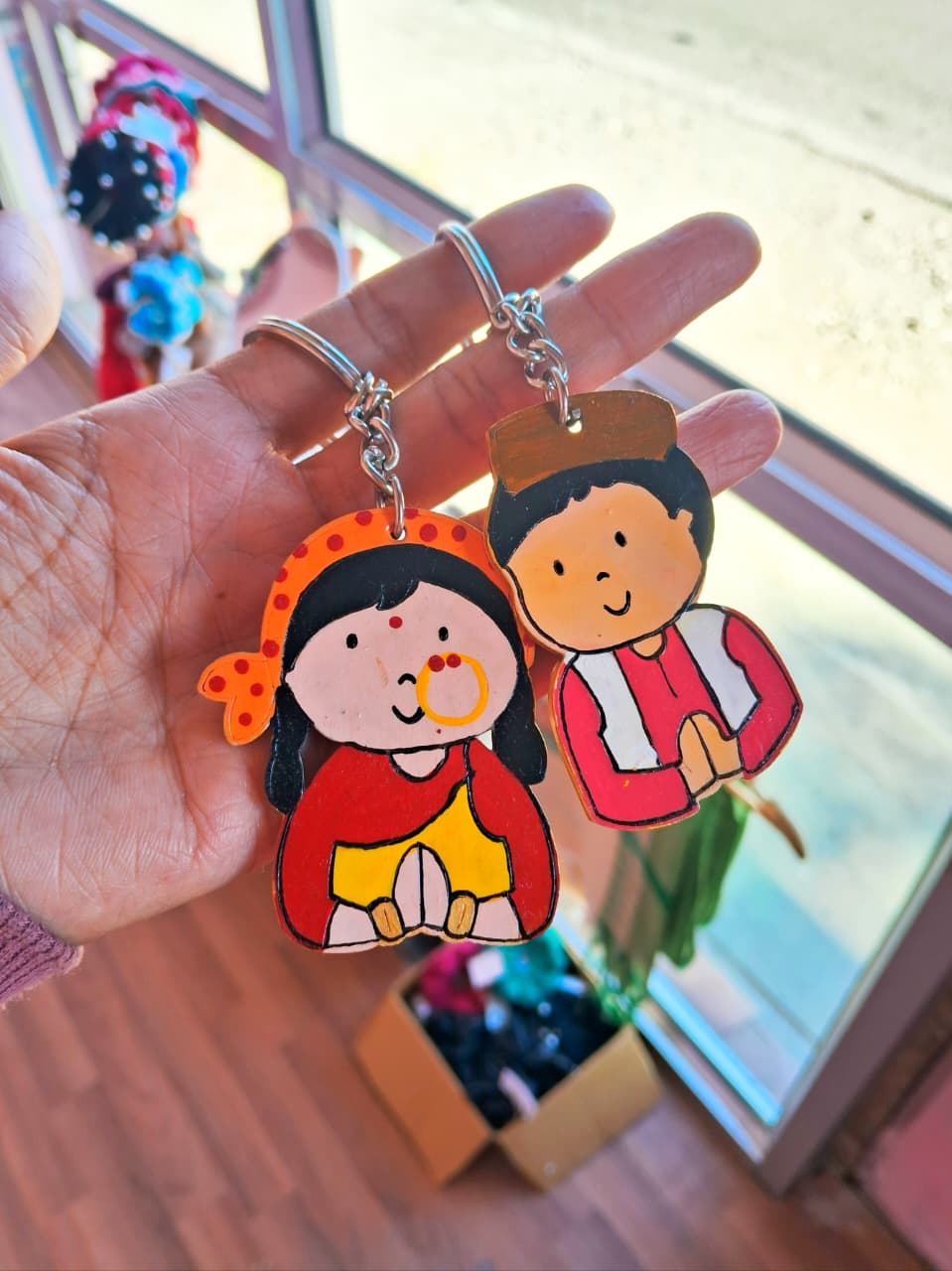 Premashiart pahadi pahdan key chain (2) handpainted