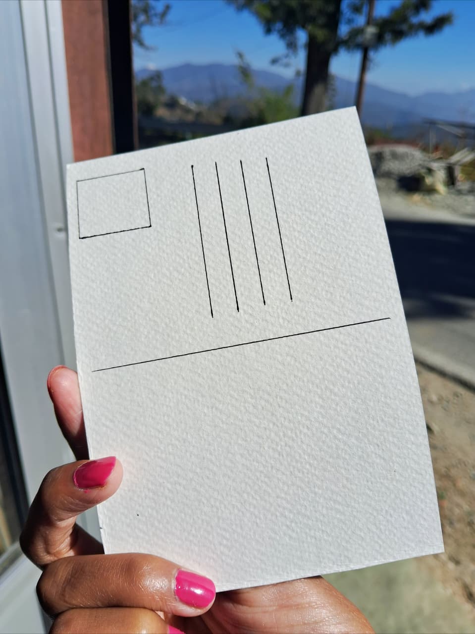 Premashiart Bakheli uttarakhand house postcard a6 size, handmade handpainted in uttarakhand