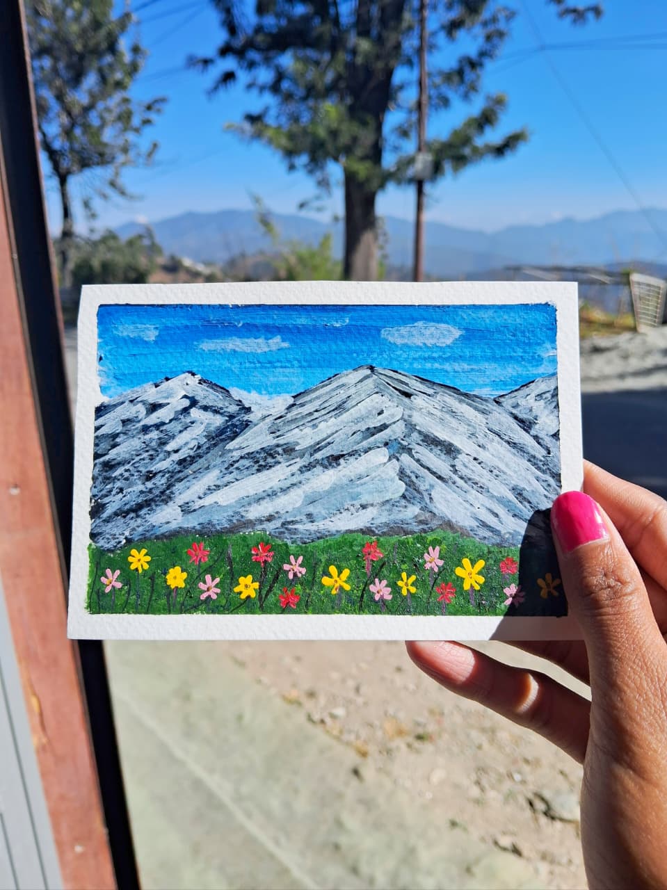 Premashiart himalayas handpainted postcard a6size , made in himalyas
