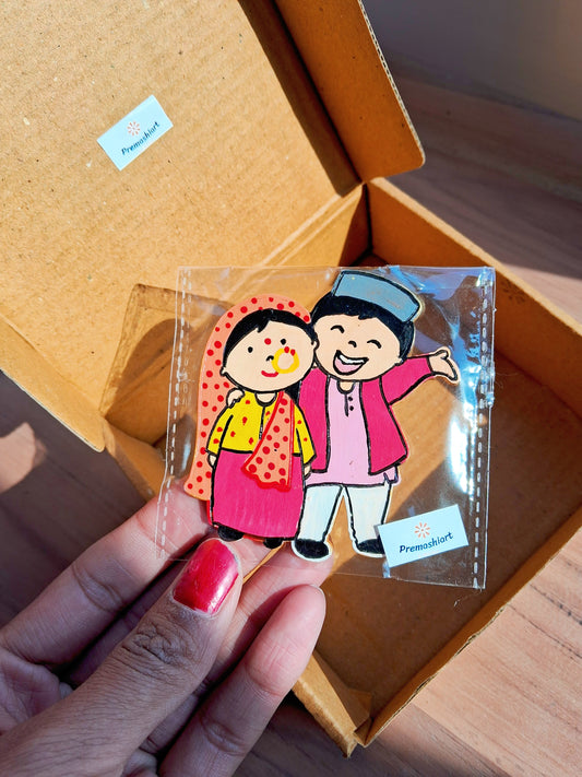 Pahadi couple Magnet (Lata - Lati)