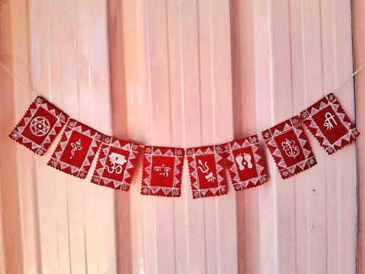 Virasat: Classic Red Aipan Toran || size M(75cm)