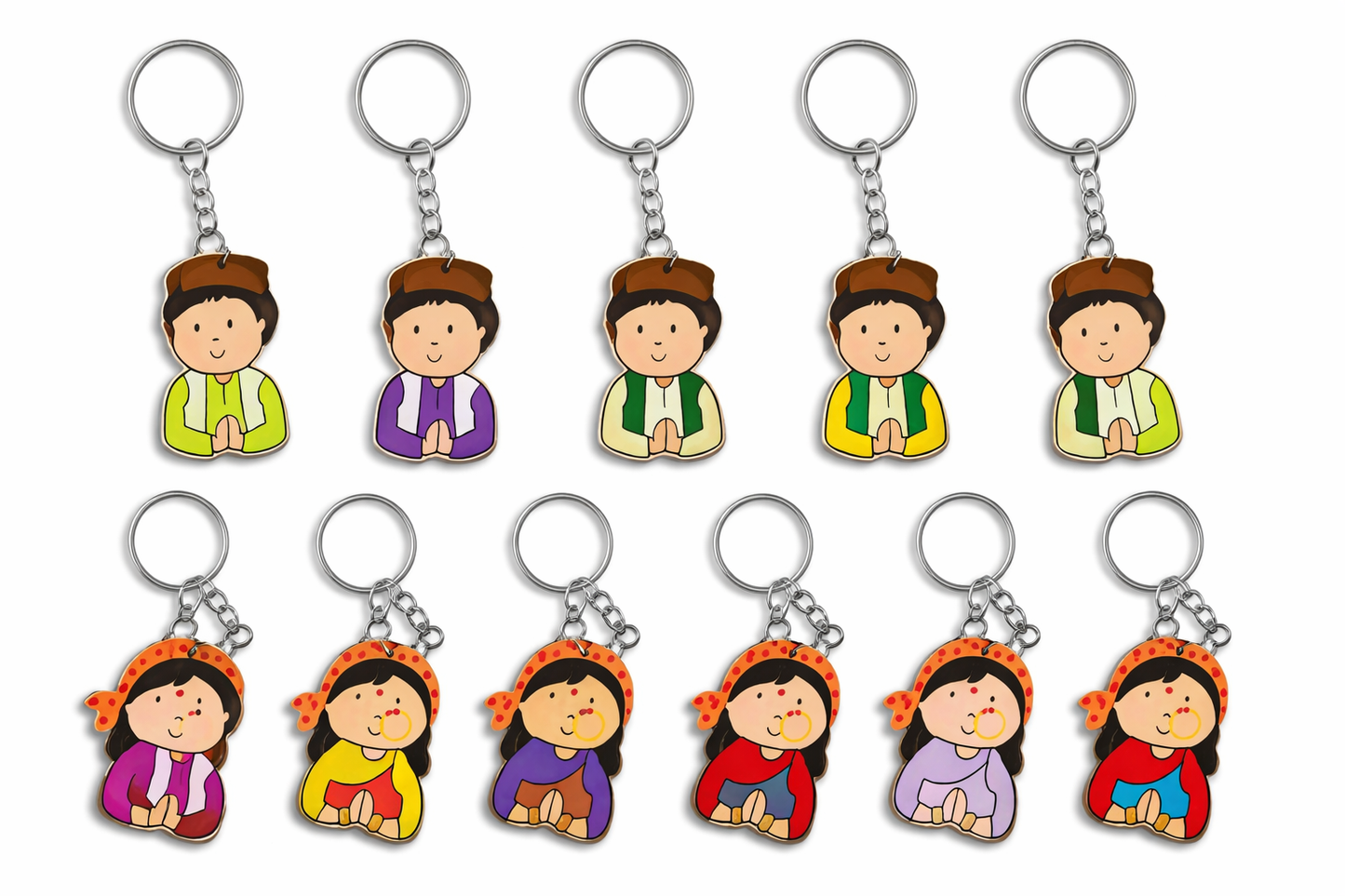 Lata Lati (pahadi pahadan)key chain pack of 2  Handpainted