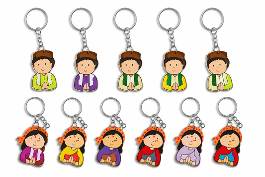 Lata Lati (pahadi pahadan)key chain pack of 2  Handpainted