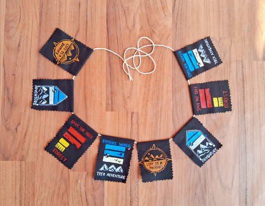 Premashiart himalyan bike flag toran size M (75cm) , handmade and handpainted in himalyas