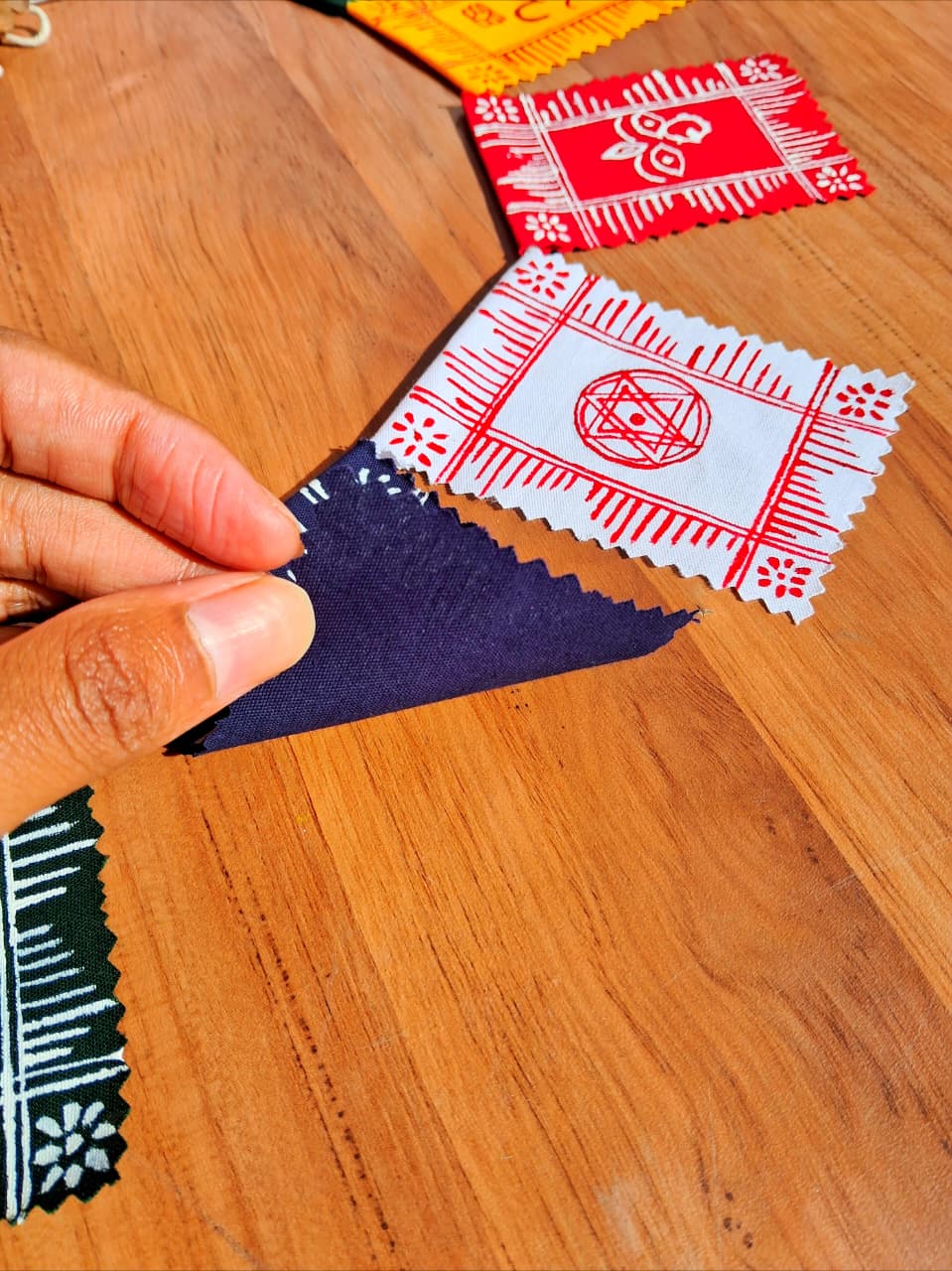 Premashiart multicolor aipan toran size L(105cm), wall decor car flag, handmade and handpainted